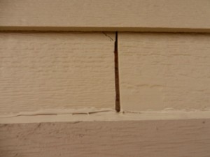 Wide spacing between CertainTeed siding