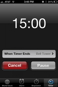 Set your timer to 15 minutes and GO!