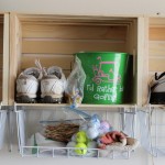 My cubby with my shoes, gloves, tees, towels etc..  Everything in one place and easy to find!