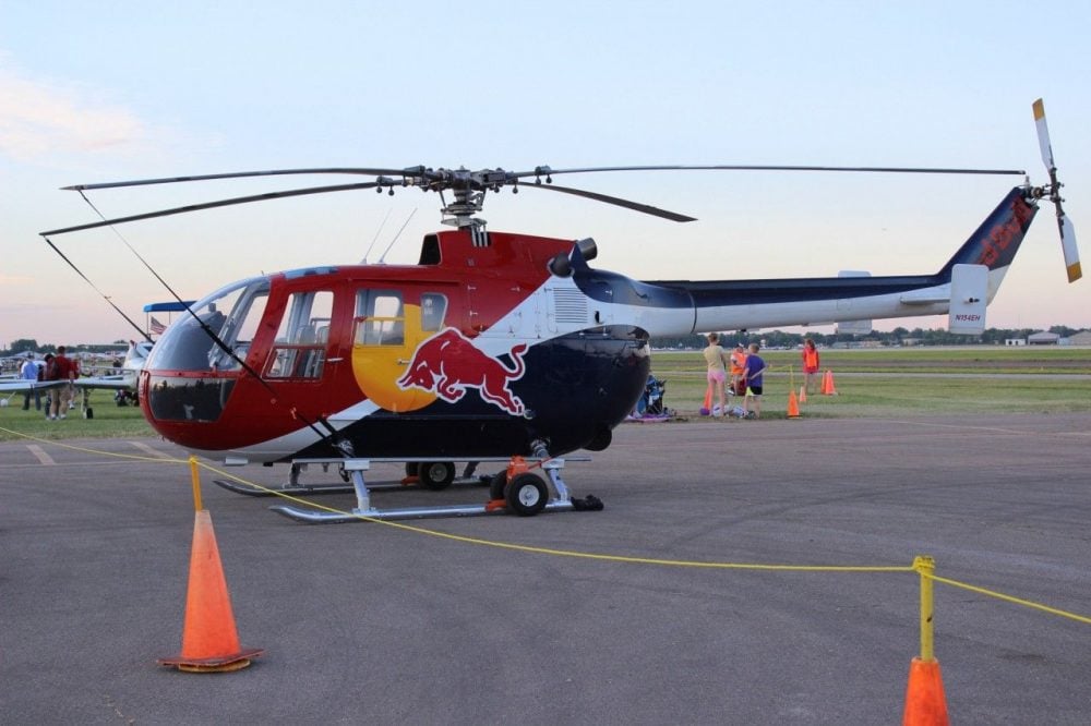 The Red Bull helicopter