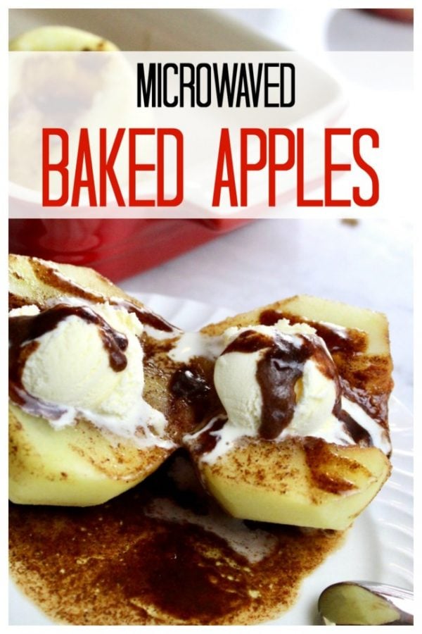 baked apples with ice cream. 