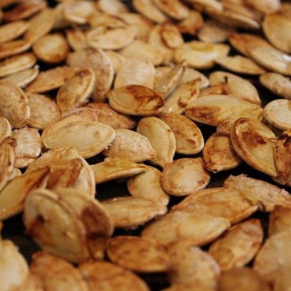 Roasted pumpkin seeds.