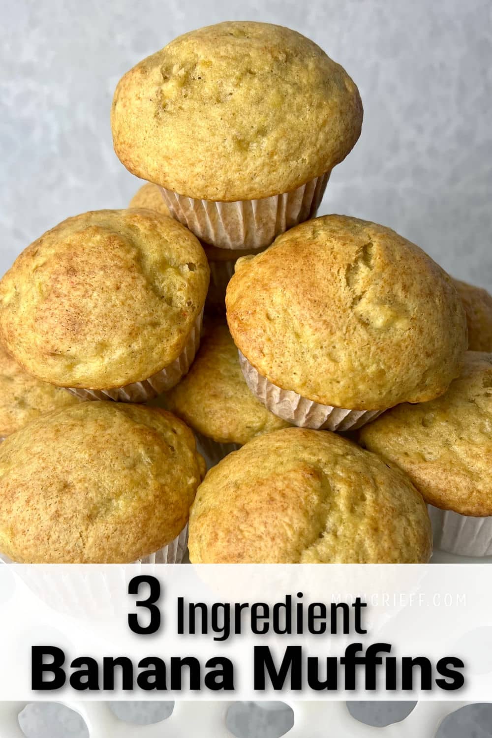 tower of three ingredient pumpkin muffins