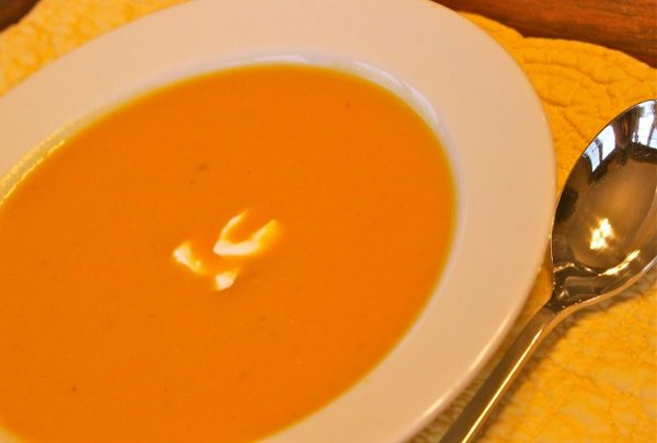 Butternut squash soup with coconut milk.