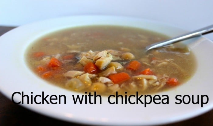 Chicken with chickpea soup. Healthy, flavorful and so satisfying!