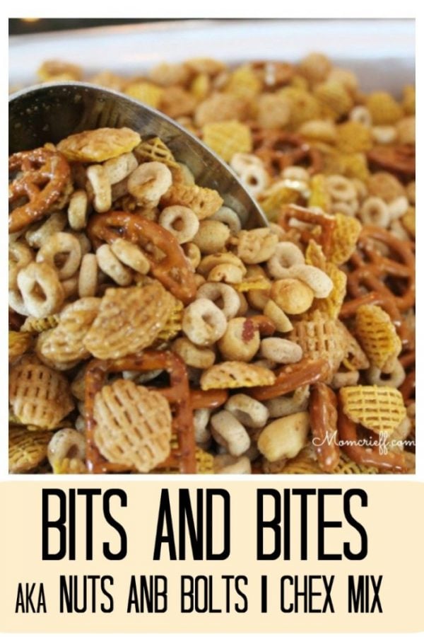 chex cereal, pretzel and nut snack mix