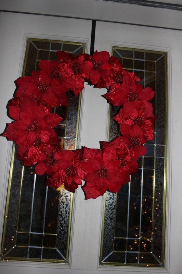 The red poinsettia wreath.