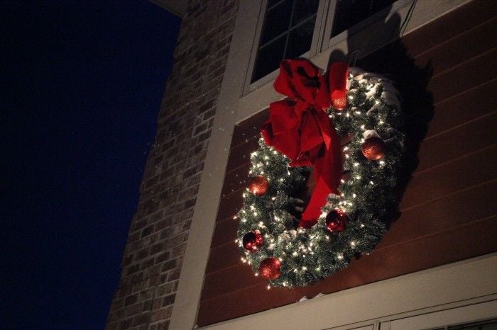 Outdoor Christmas decorations.