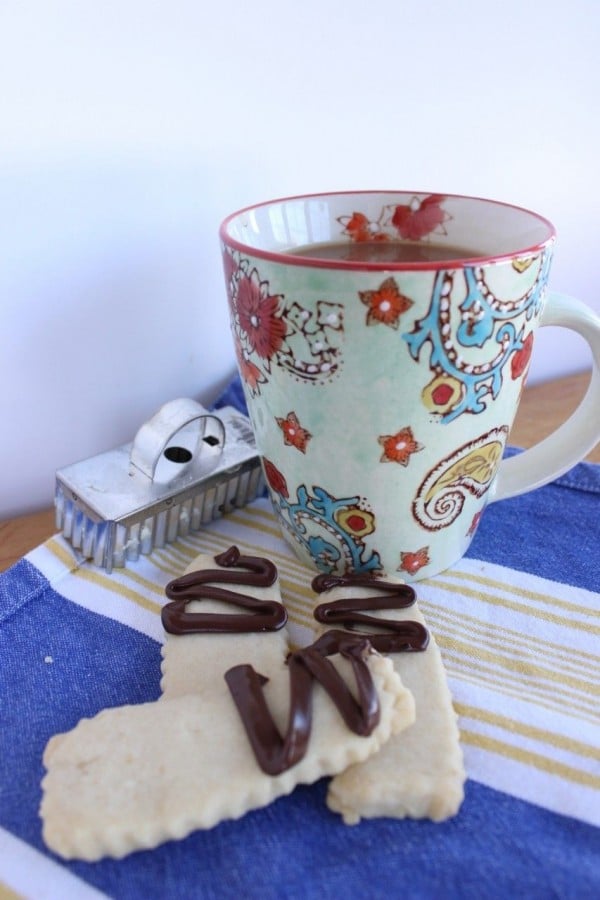 Shortbread cookies with a cup of coffee