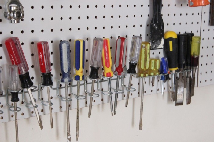 screwdrivers tool pegboard