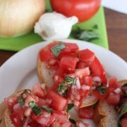 bruschetta on baguette slices