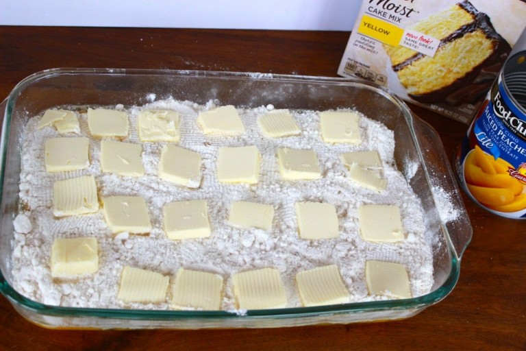 Three Ingredient Peach Cobbler