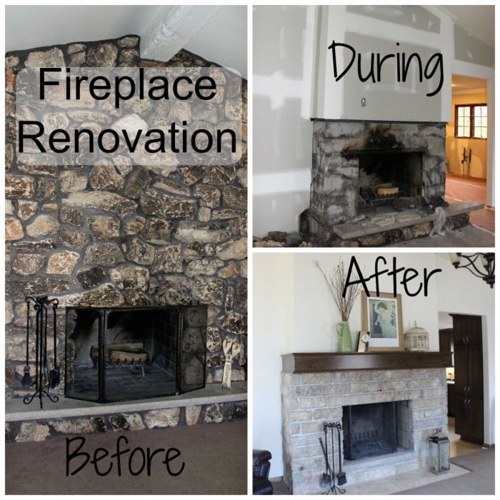 A fireplace transition.  From totally ugly, to totally awesome!