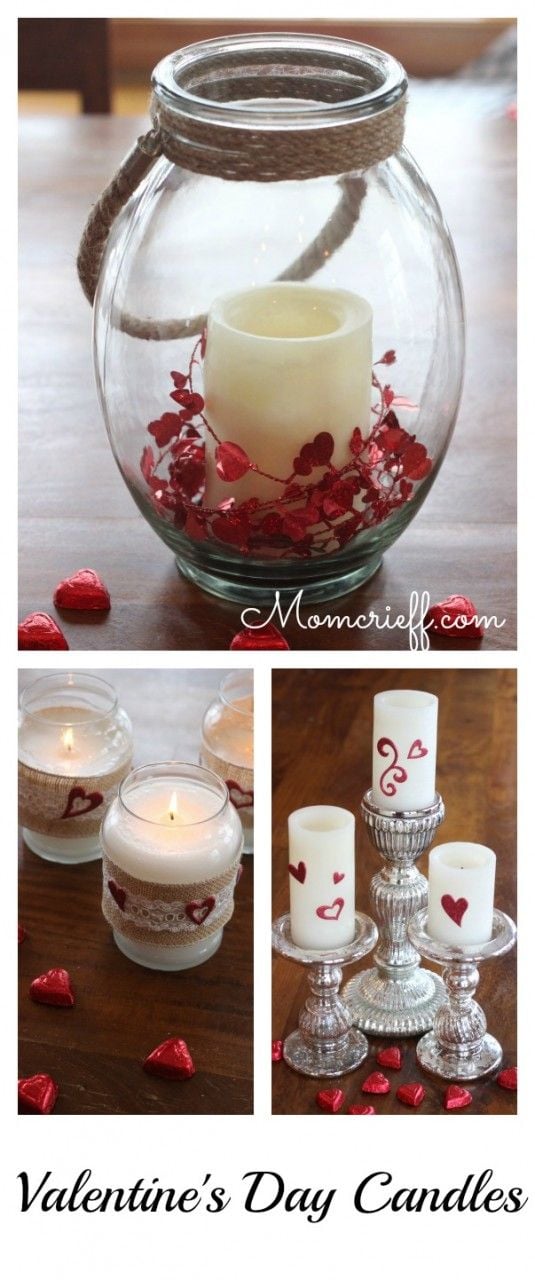 Easy Candle Decorations for Valentines Day - Daily Dish Magazine