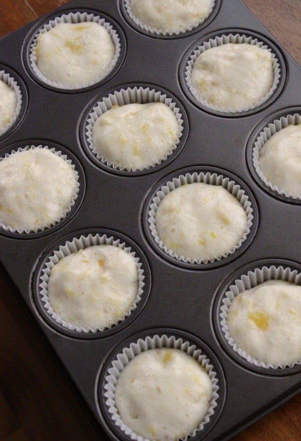 Three ingredient pineapple cupcakes with cherries