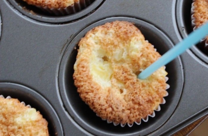Three ingredient pineapple cupcakes with cherries