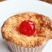 Three ingredient pineapple cupcakes with cherries