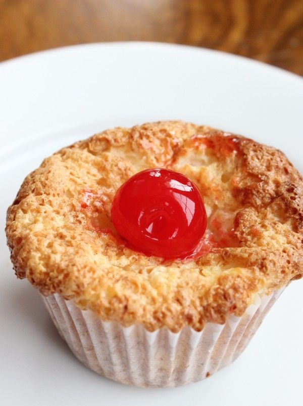 Three ingredient pineapple cupcakes with cherries