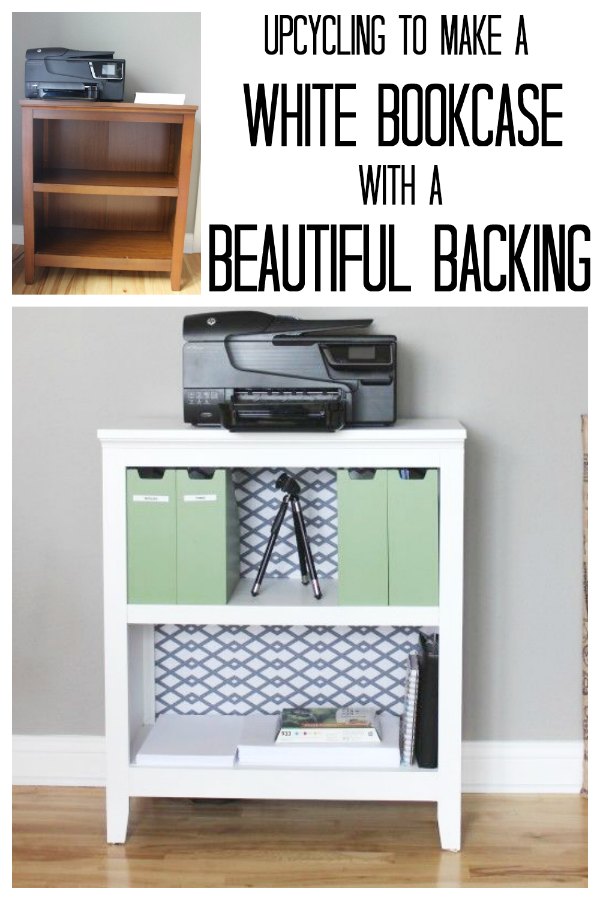 Updating A Bookcase With White Paint And A Beautiful Backing