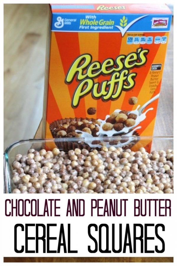 Reesees puffs used to make chocolate and peanut butter cereal squares.