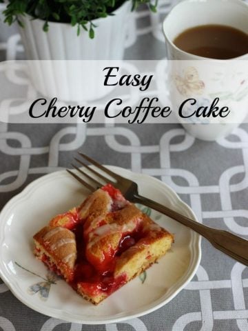 Cherry coffee cake. Quick and easy to make. Tastes fabulous!