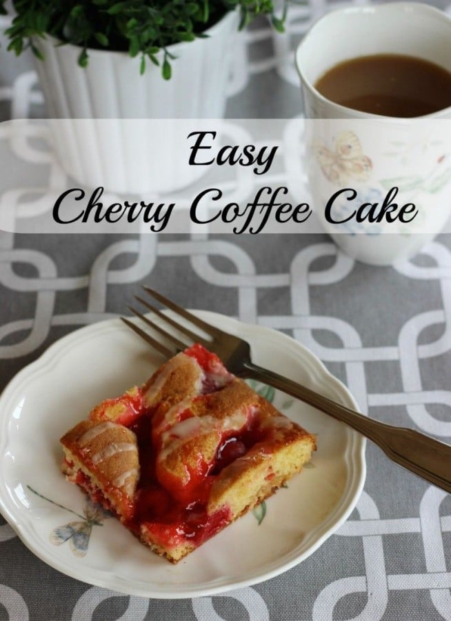 Cherry coffee cake Cherry coffee cake. Quick and easy to make. Tastes fabulous!