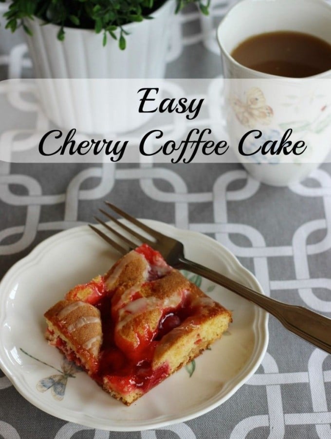 Cherry coffee cake. Quick and easy to make. Tastes fabulous!