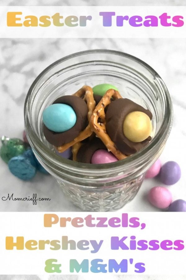 Pretzels with M&Ms & Hershey's Kisses