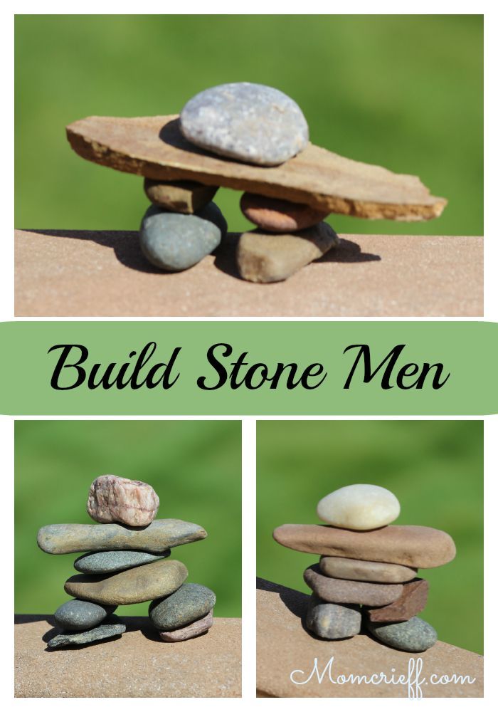 Build these stone men as a fun relaxing activity. Also a great activity for the kids. Also known as an Inuksuk. Larger ones are a creative DIY idea for your landscaping..