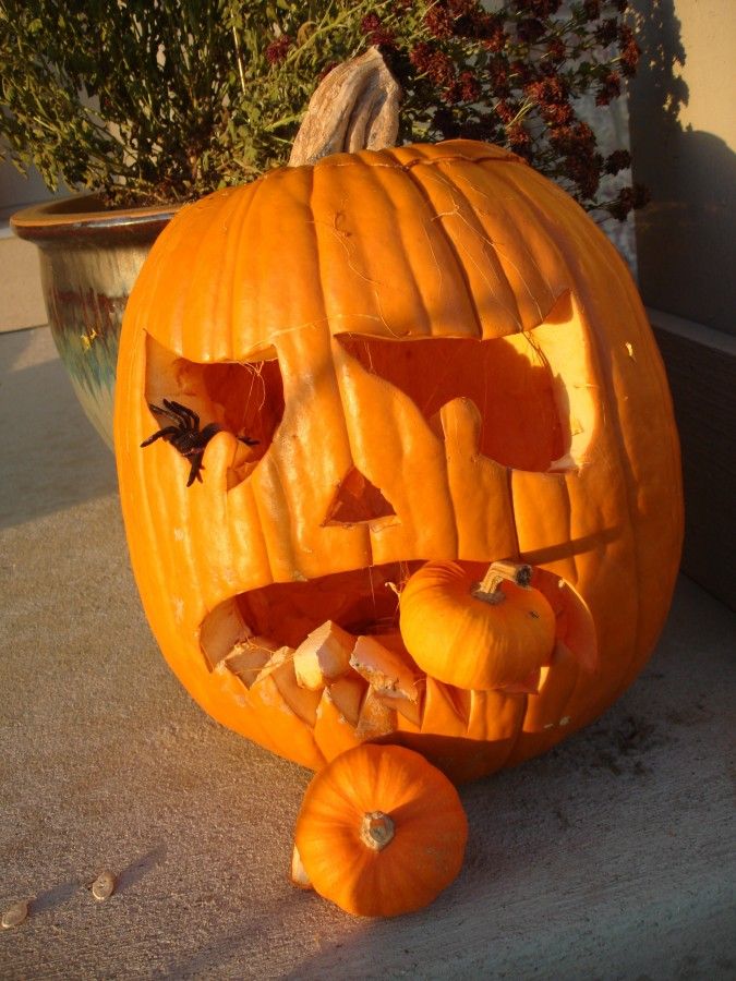 Porch and pumpkins