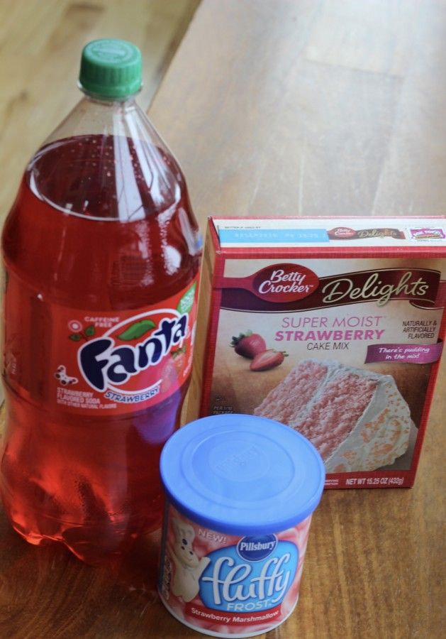 Strawberry, strawberry, strawberry three ingredient cupcakes.