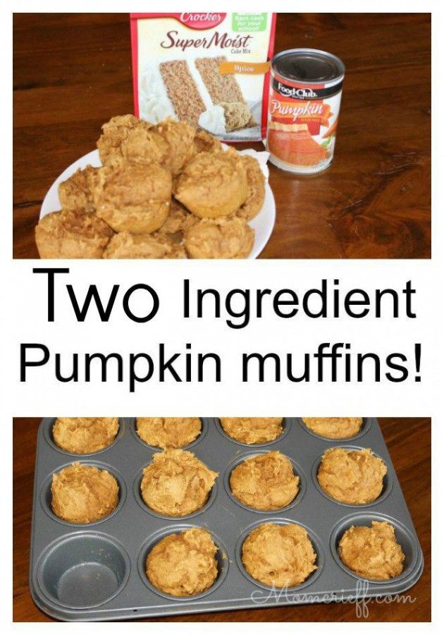 Top 10 Food Recipes - Two Ingredient pumpkin muffins.