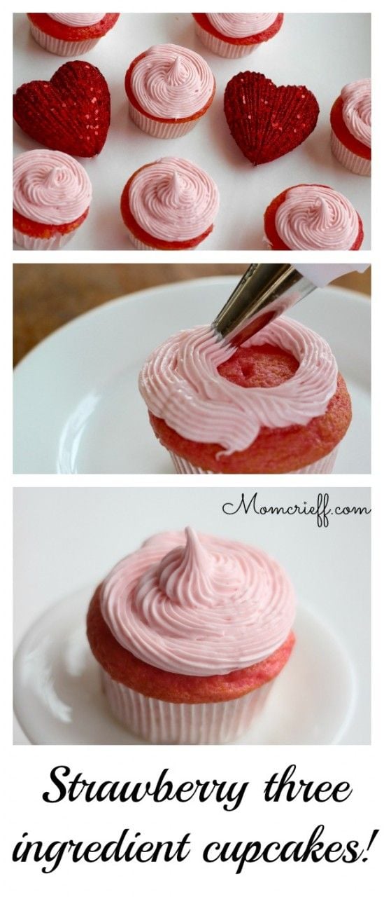 Strawberry three ingredient cupcakes