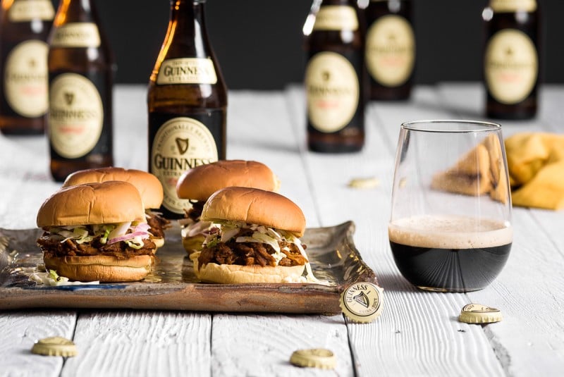 St. Patrick's Day Guiness-Pulled Pork Sliders