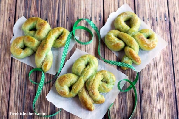 St. Patrick's Day soft pretzel