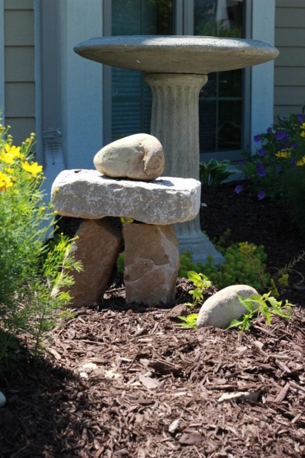 Stacked landscape stones in a human form. Known as a Inuksuk