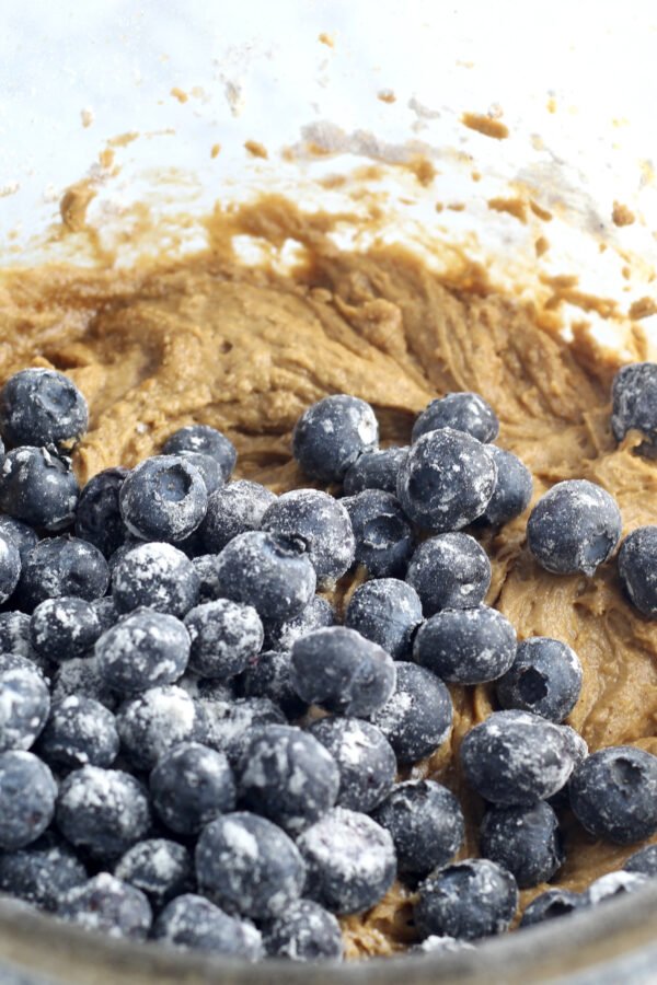 blueberries for pumpkin blueberry muffins