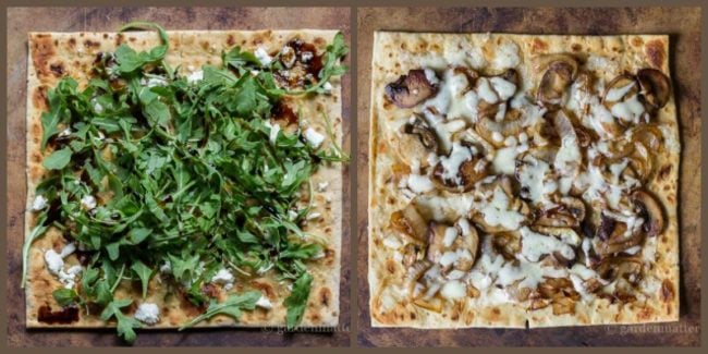 Adult lunch idea - veggie flatbread pizza