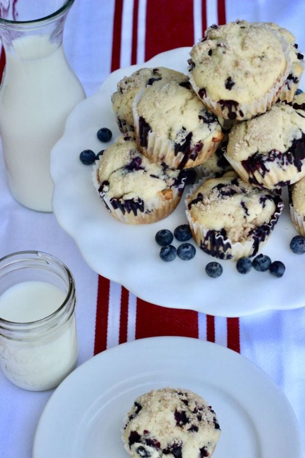 blueberry muffins with milk