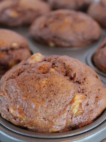 3 ingredient chocolate banana muffins