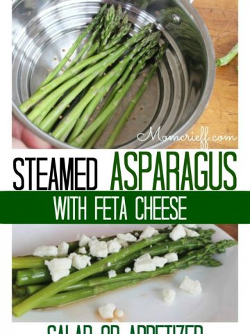 Steamed asparagus with feta cheese
