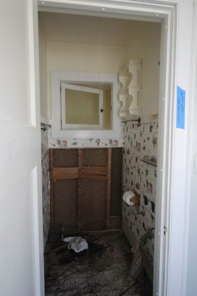 Powder room after the initial demo.