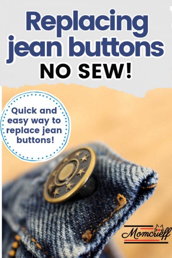 a closeup of a jean button on denim