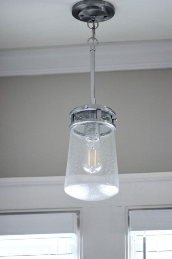 metal and glass hanging light fixture