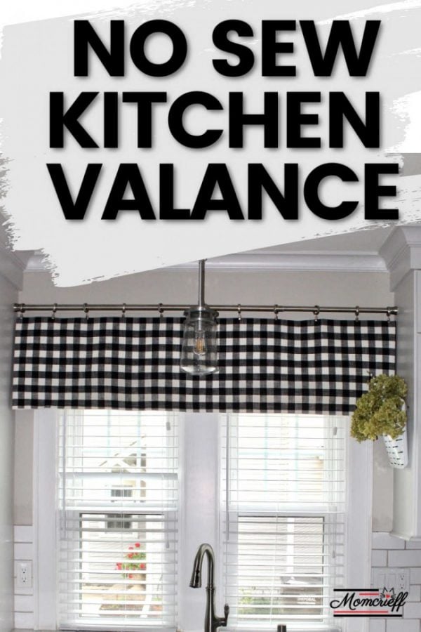 No sew kitchen valance in buffalo check