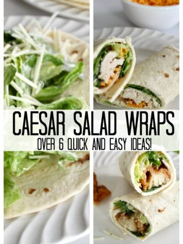caesar salad wrap collage