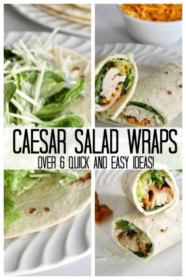 caesar salad wrap collage