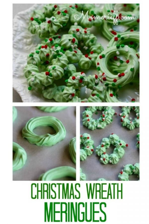 Christmas wreath meringues