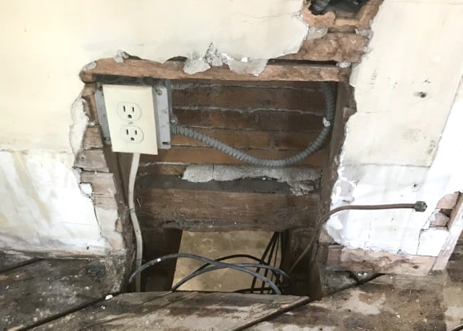 fixed wiring with new outlet up to code