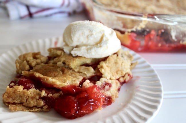 Cherry Cobbler with cake mix